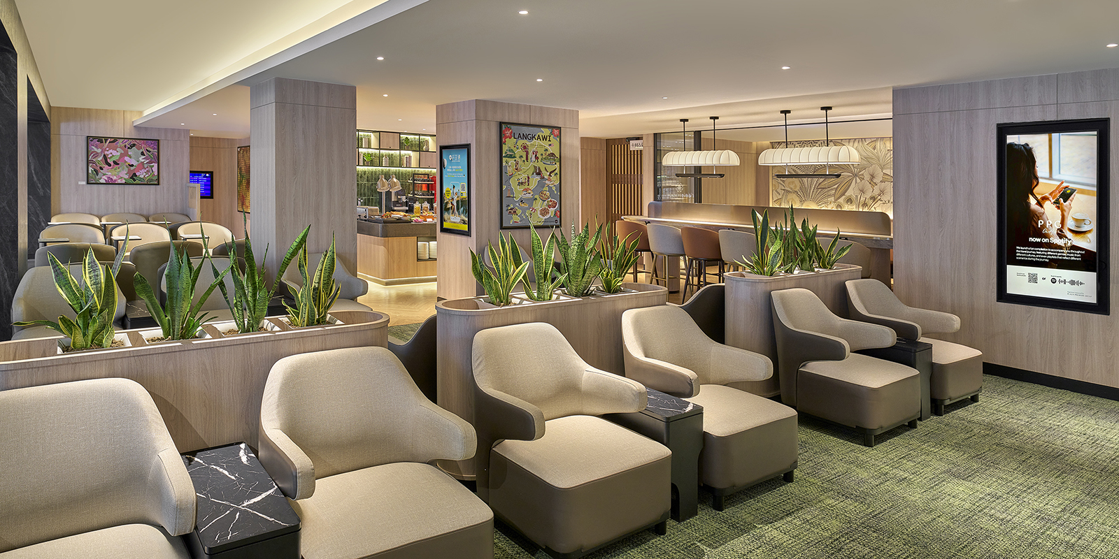 Plaza Premium Lounge seating area at Langkawi Airport