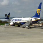 An aircraft parked on the tarmac