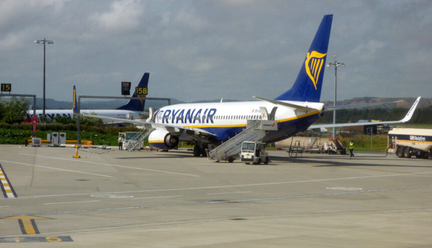 An aircraft parked on the tarmac