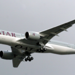 Qatar Airways flying in the air
