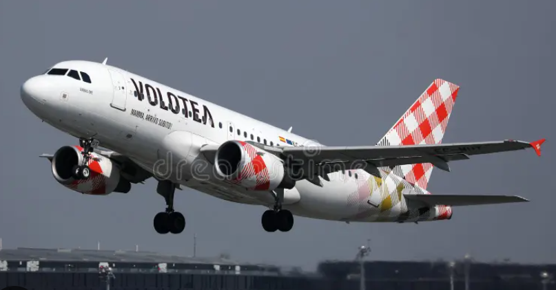 Volotea plane flying in air