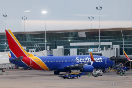 A Southwest Airlines plane at an airport