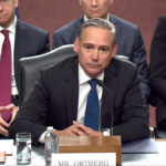 Photo of Boeing CEO testifying in court