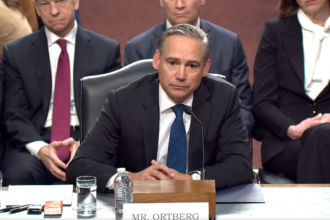 Photo of Boeing CEO testifying in court