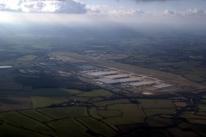 An aerial view of Stansted Airport