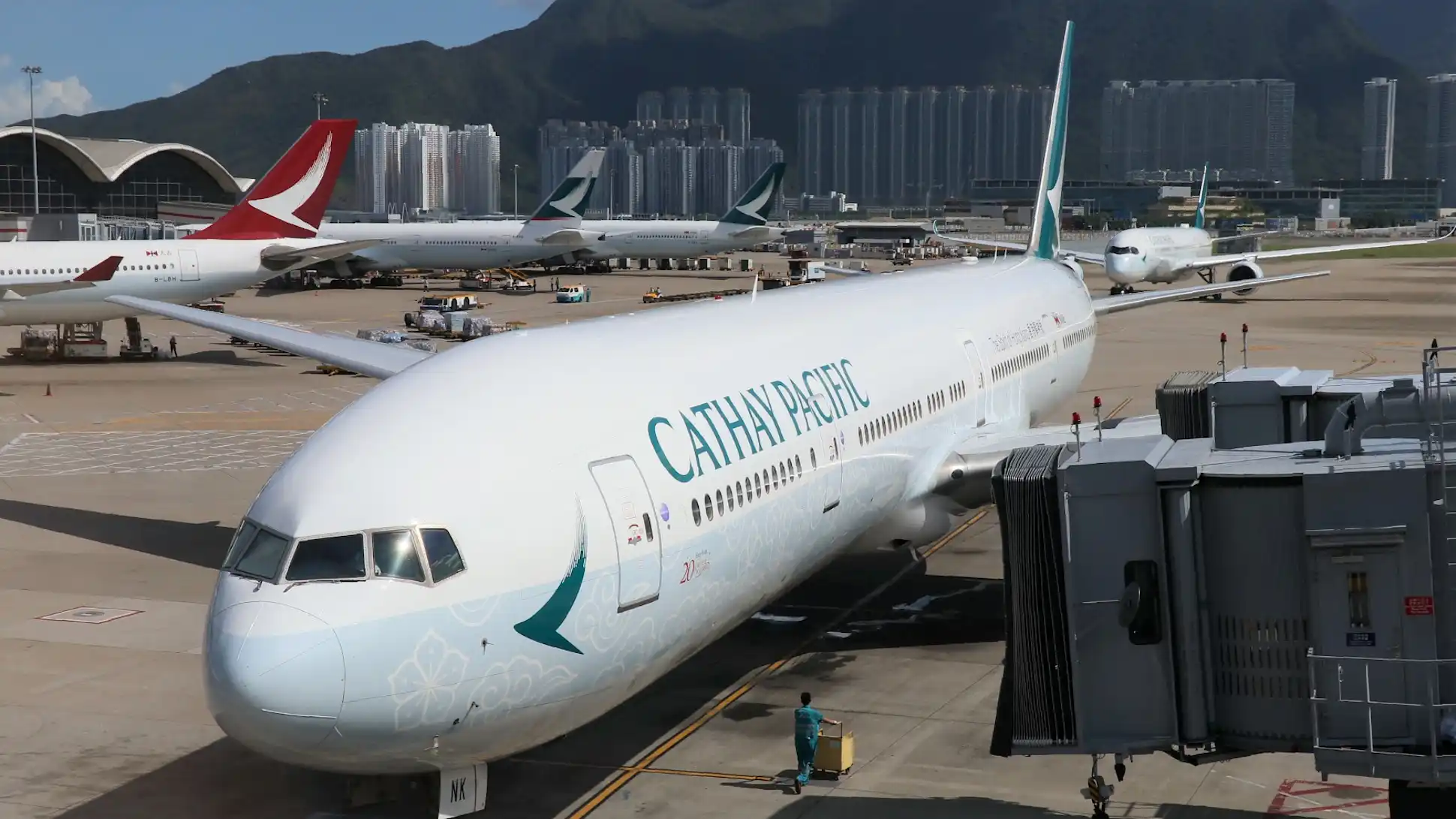 Cathay pacific aircraft at Hong Kong