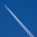 Airbus taking off in blue skies.