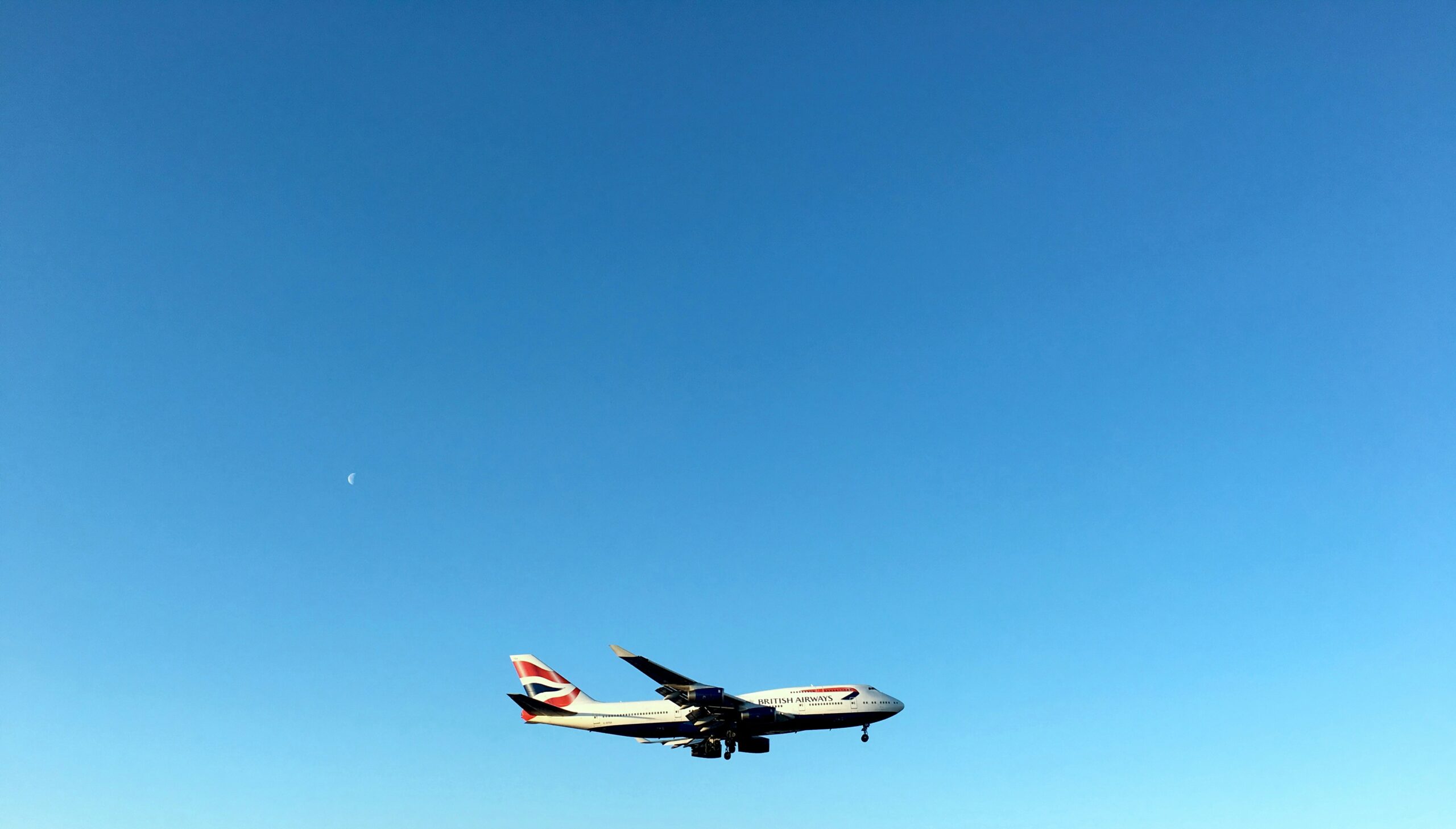 British Airways Airbus in flight, near Birmingham.