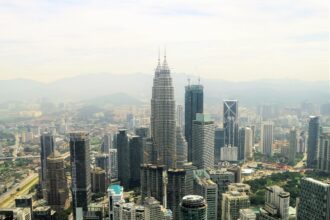 An architechtural view of Kuala Lumpur, Malaysia.