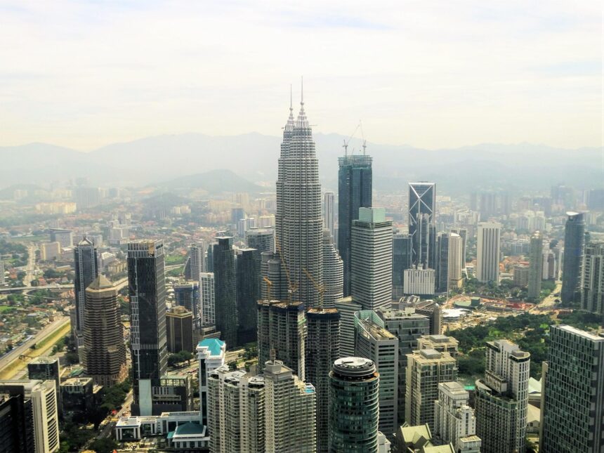 An architechtural view of Kuala Lumpur, Malaysia.