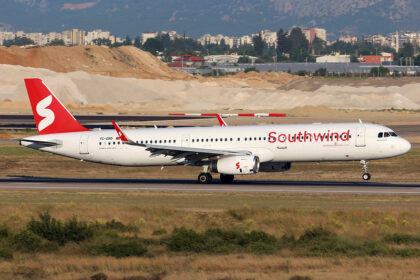 Southwind Airlines A321 aircraft, landing at Antalya Airport,