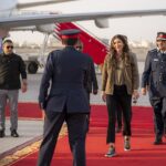 Kristi Noem arriving at Bahrain International Airport.