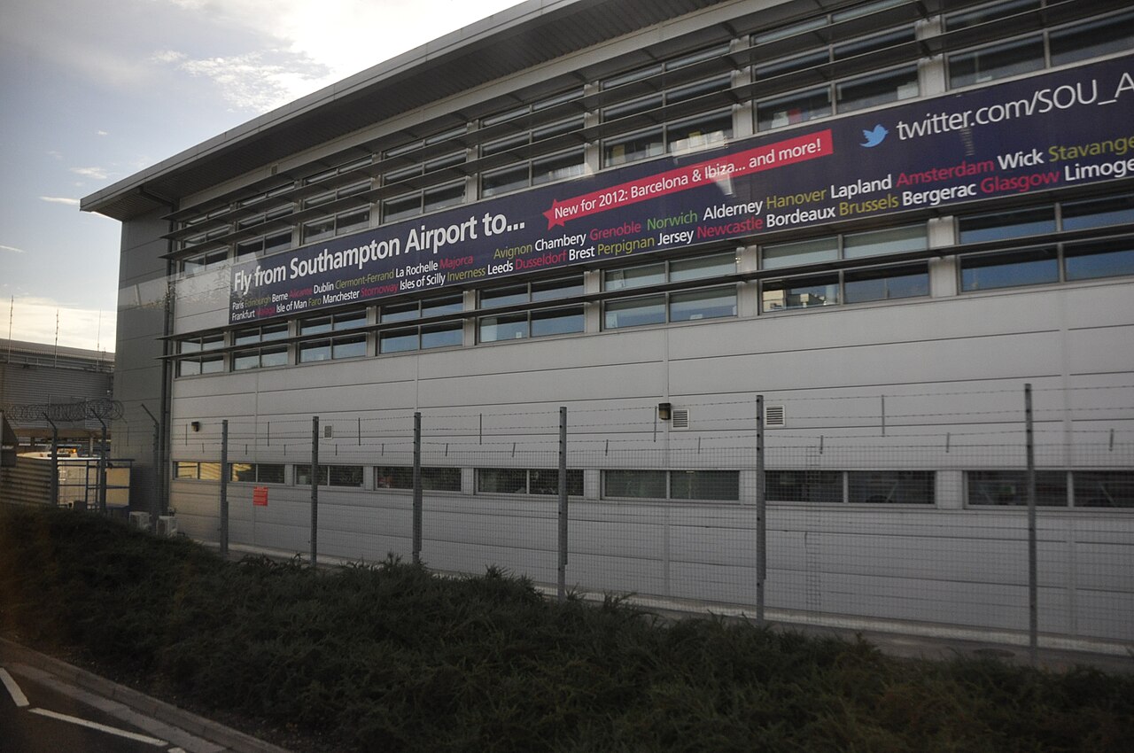 The outside of Southampton Airport's terminal building.