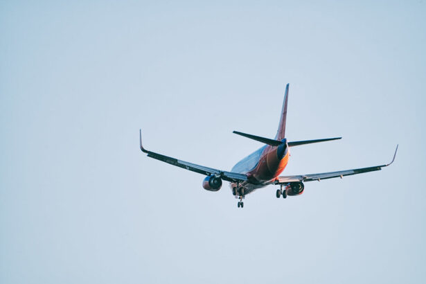 Airbus A330 in flight with clear blue skies, decending for landing.