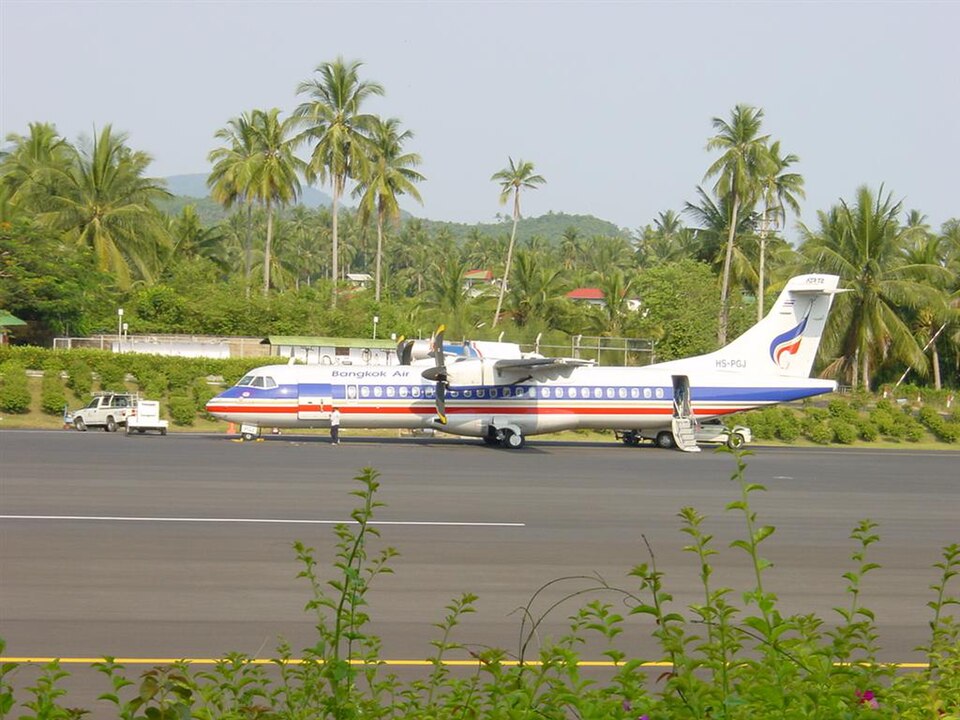 Bangkok Airways ATR 72 at Samui Airport.