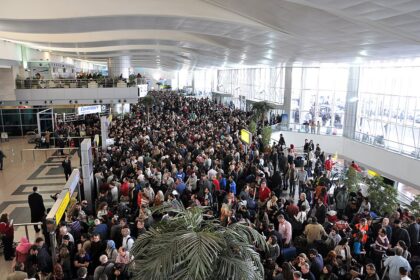 Crowded Terminal at Cairo Airport.