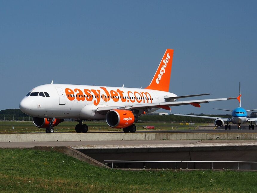 An easyJet Airbus A319 taxis on the runway in this aviation image, highlighting the UK low-cost carrier’s operations and fleet at a European airport.