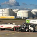 Sustainabl Aviation Fuel Advertisement at Frankfurt airport in 2023.