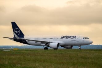 Lufthansa aircraft on runway