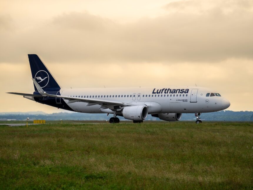 Lufthansa aircraft on runway