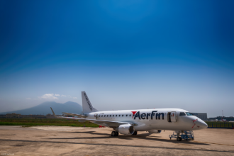 AerFin plane on runway