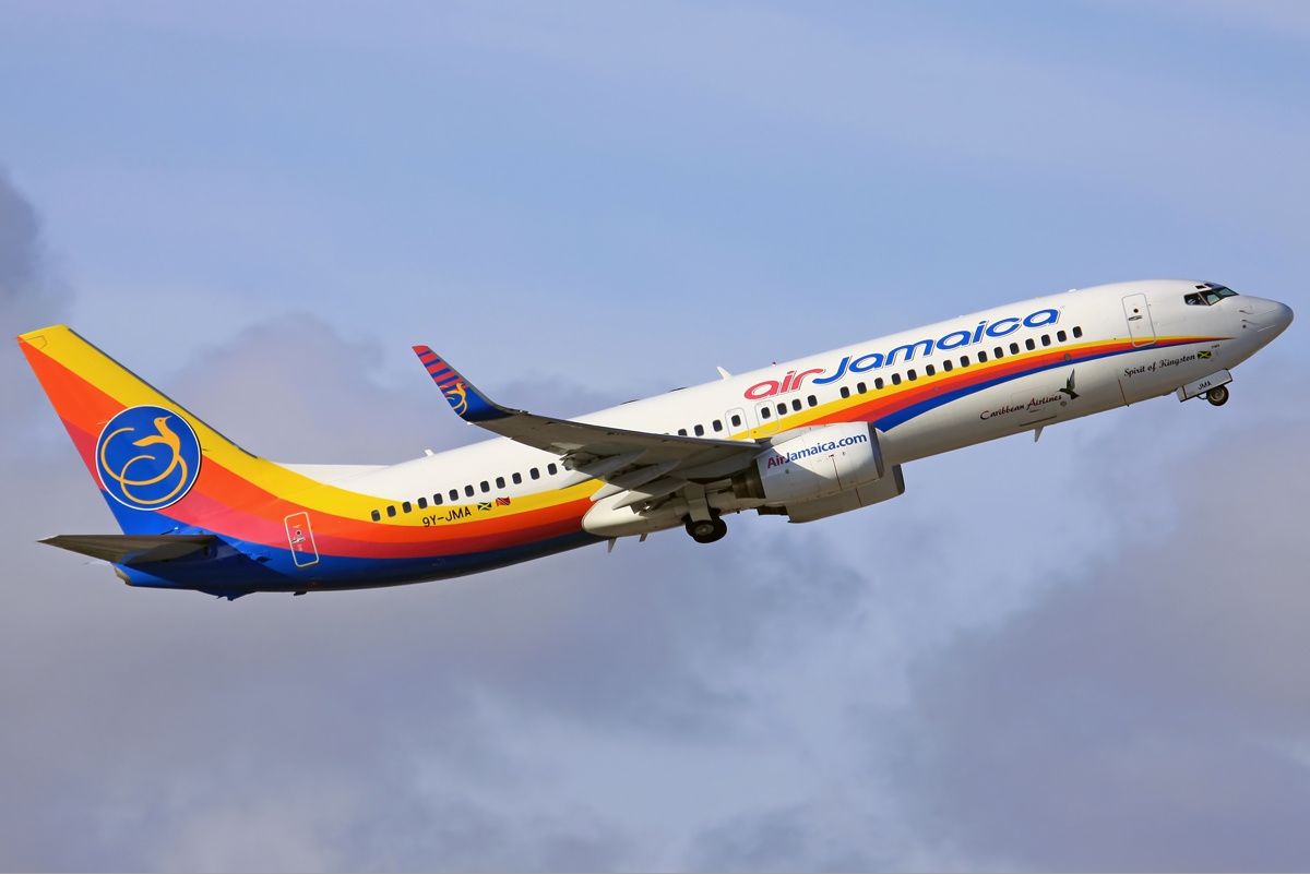 A former Air Jamaica Boeing 737-800 takes off to Fort Lauderdale Airport