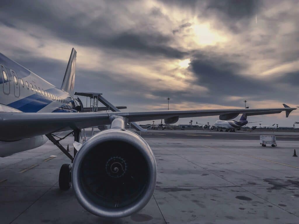 A picture of an aircraft jet engine 
