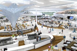 Digital image of the new infrastructural plan for Perth Airport.