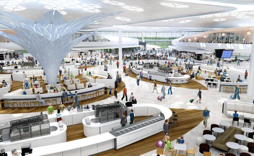 Digital image of the new infrastructural plan for Perth Airport.