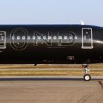 Beond A321 aircraft featuring the main fuselage area in black livery captured at a taxiway