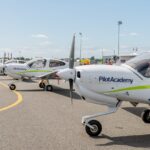Multiple Diamond DA40 aircraft stationed at airBaltic Pilot Academy's Diamond Authorised Training Centre
