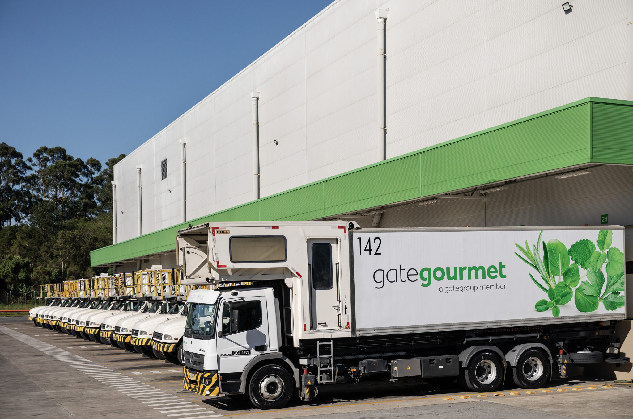 The lorries transporting gategroup's catering 
