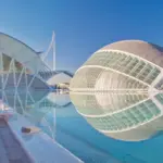 Valencia's City of Arts and Sciences. Architecture and water.