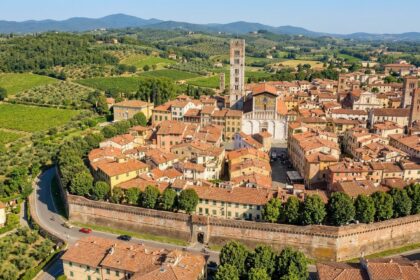 Landscape of a picturesque town Lucca in Italy