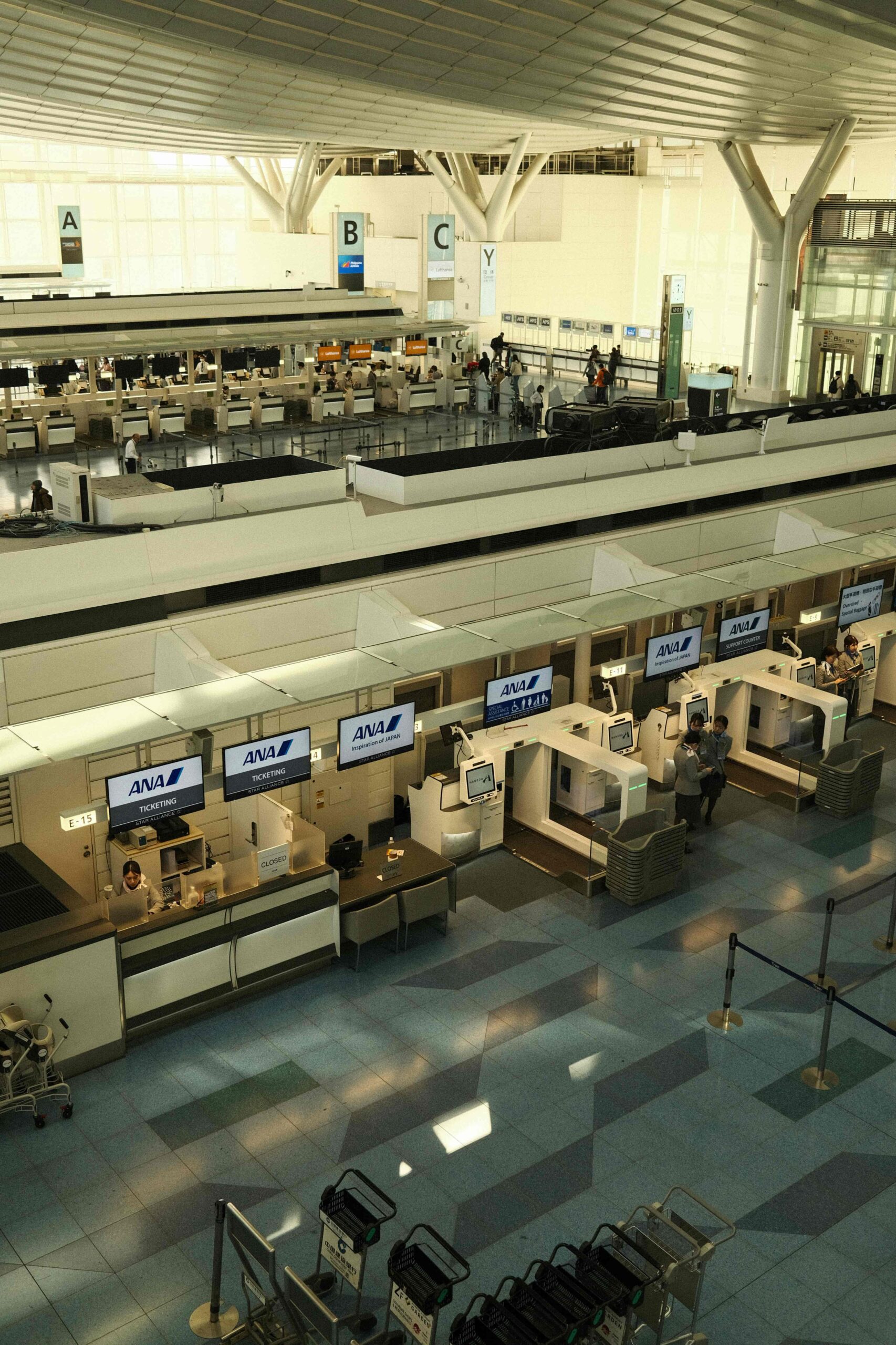 Haneda Airport Check-in Area in Tokyo, Japan