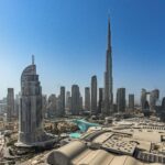 Aerial View of Dubai Skyline with Burj Khalifa