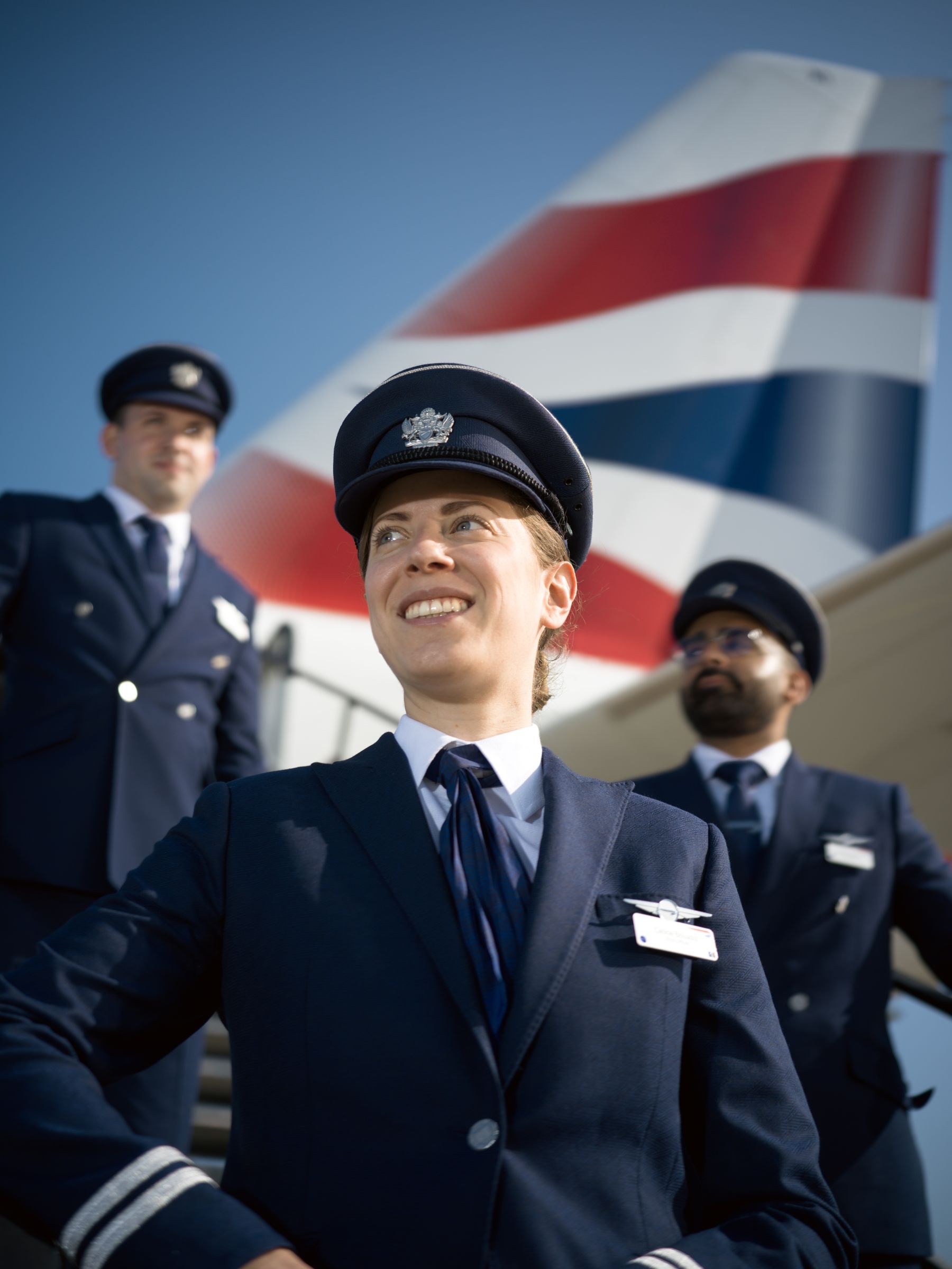 A picture on three British Airways Pilots