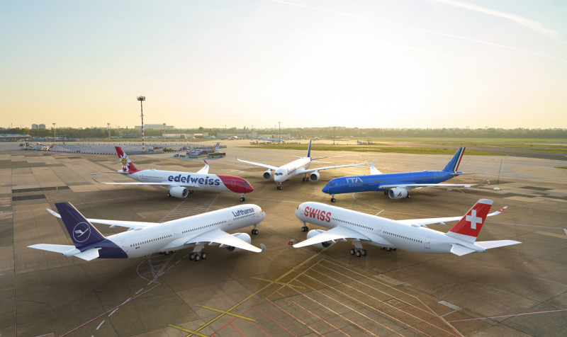 A picture of Lufthansa Group aircrafts