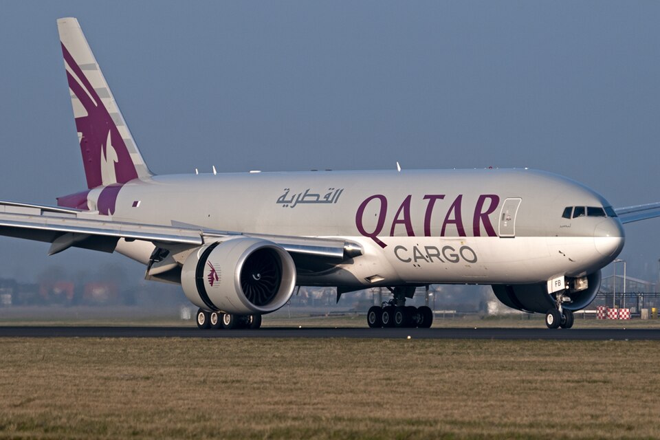 An Qatar Airways Cargo Boeing 777-FDZ