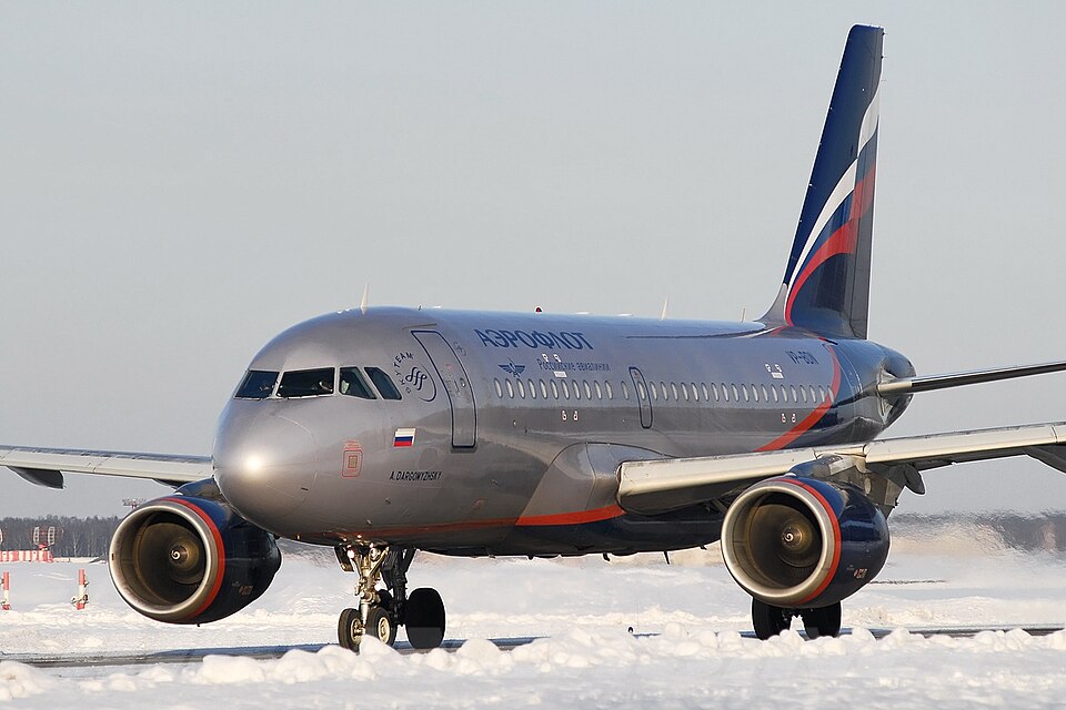 An image of an Airbus A319-111, Aeroflot