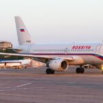 An Rossiya airline Airbus A319-111 in the evening light ready to take flight to Pulkovo
