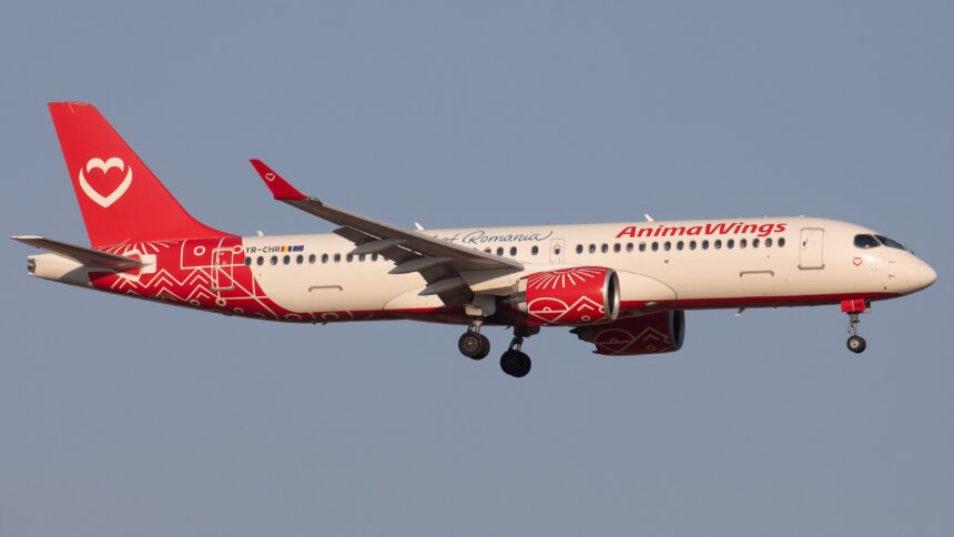 Animawings Airbus A220 landing at Antalya Airport