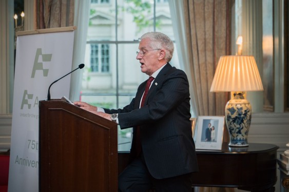 Chair of Antor, Spain’s Director of Tourism, Manuel Butler, offering the keynote speech at the Spanish Ambassador residence in the UK