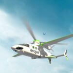 Ecojet-LINX-P9-aircraft flying in front of pale white clouds. With blue sky peeping through