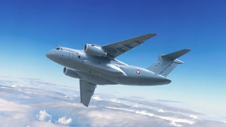Embraer C-390 Millennium aircraft in the clouds