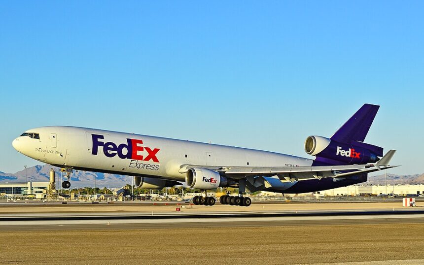 Fed Ex MD-11F on the runway at McCarran International, Nevada, USA