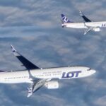 Two LOT Polish Airlines Boeing 373 MAX jets