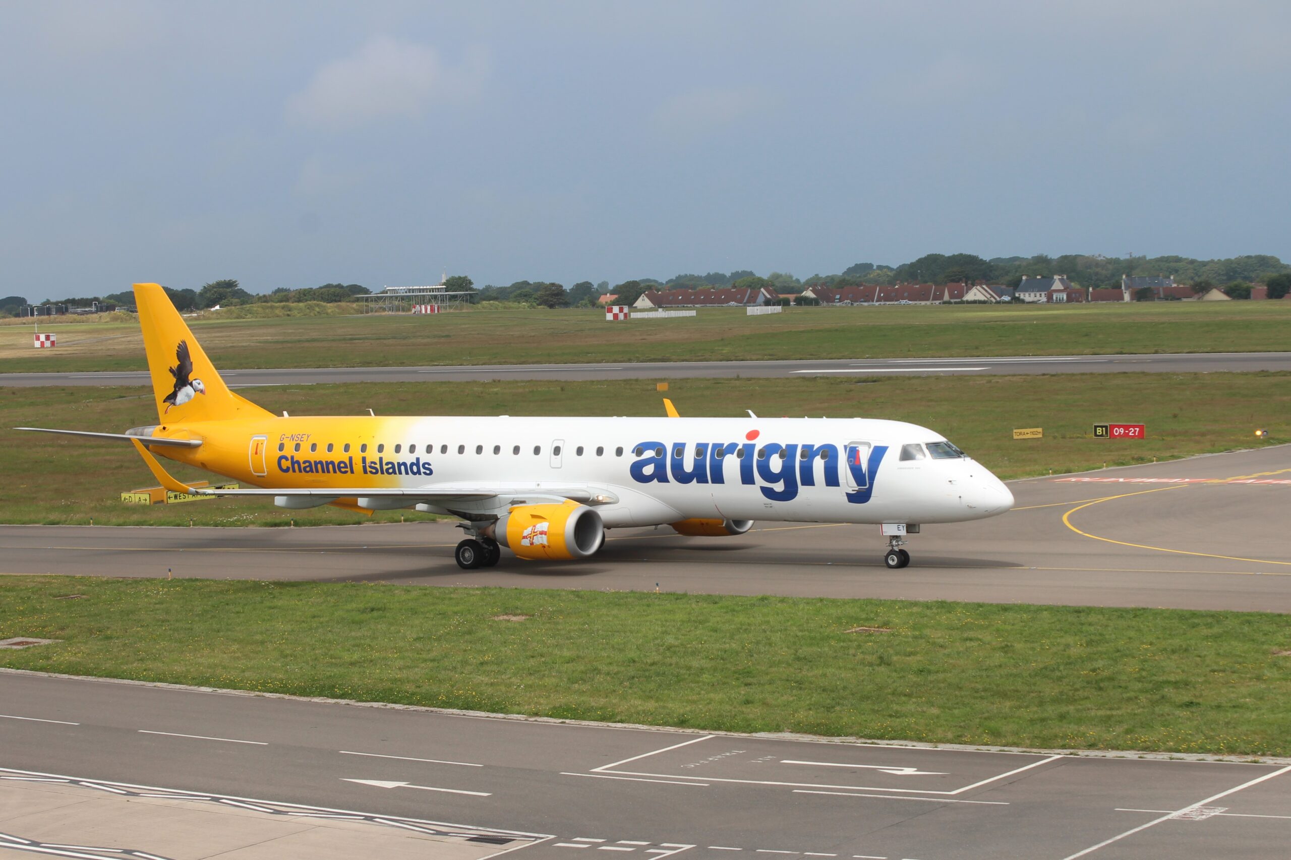 An Aurigny Plane at Guernsey Airport. 