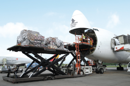 The SF Airlines' plane is being loaded with cargo