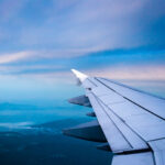 View from Lufthansa A321 from Napels to Frankfurt showing the skyline and mountains below